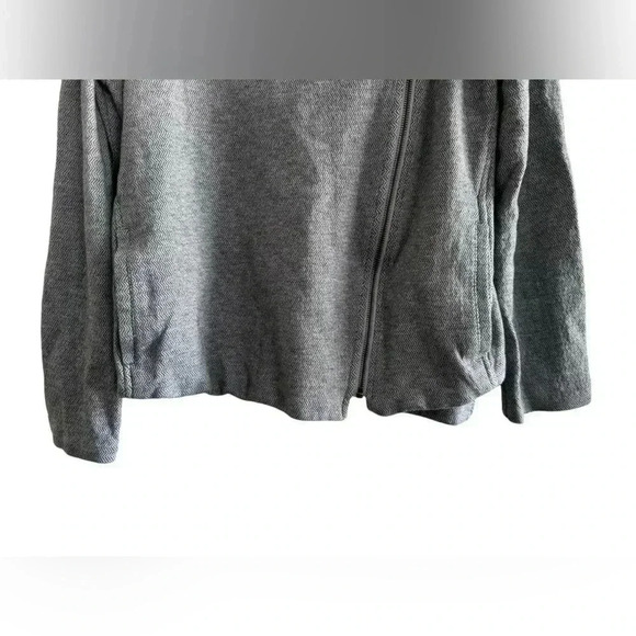 Eileen Fisher Organic Cotton Tweed Moto Herringbone Jacket Gray Size M - Picture 12 of 15